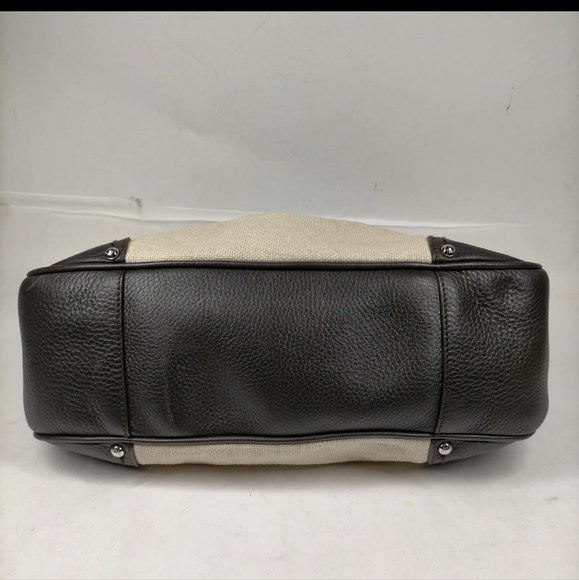 Dolce&Gabbana Beige Canvas Brown leather shoulder bag EUC Gorgeous! - Picture 6 of 9